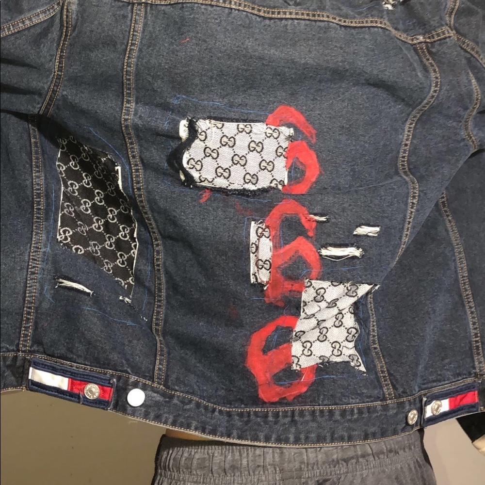CUSTOM PAINTED/STITCHED JEAN JACKET TOMMY HILFIGER
